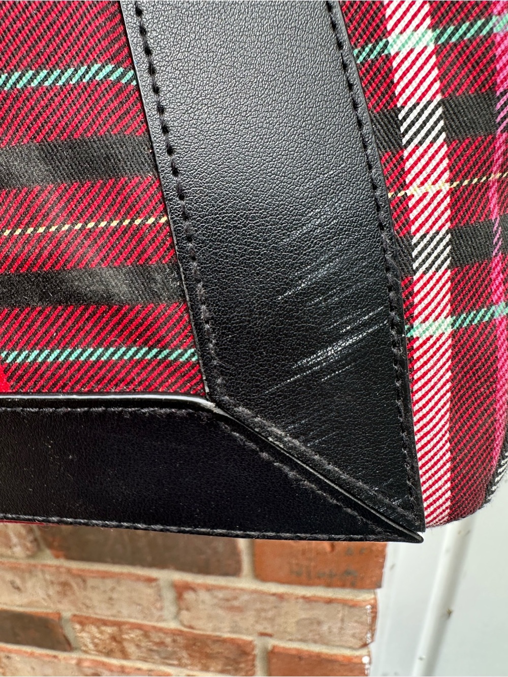 Victoria Secret Limited Edition Red Plaid Holiday Tote Bag 2020 Dual Handle - Picture 7 of 7
